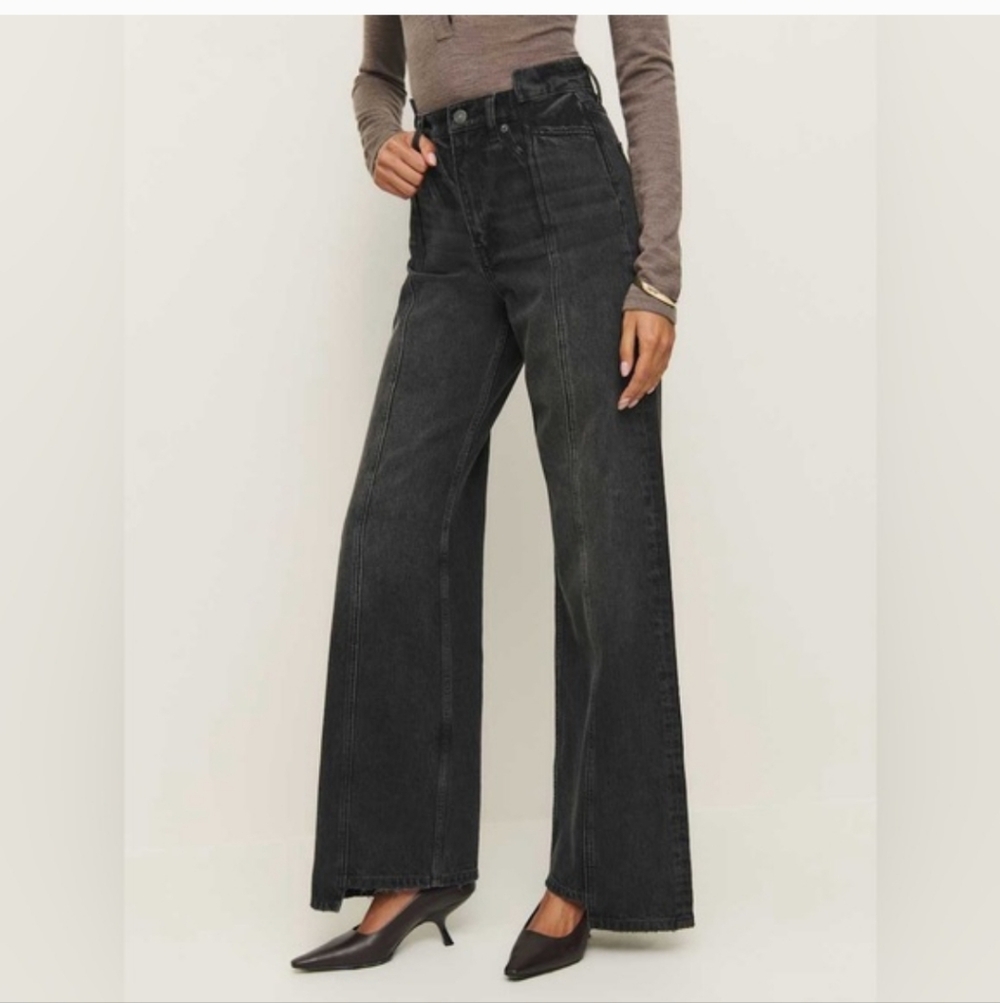Reformation Reworked Cary High‎ Rise Slouchy Wide Leg Jeans Trinity Wash